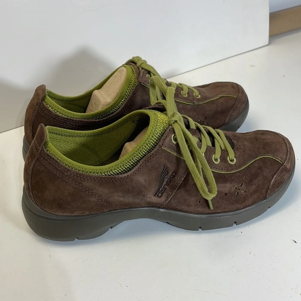 Dansko brown suede lace up shoes 4401062000.: